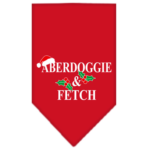 Aberdoggie Christmas Screen Print Bandana Red Large